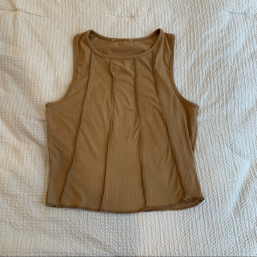 TJ max ribbed beige crop top